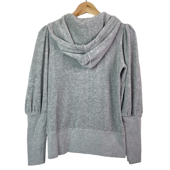 Juicy Couture Y2K 2000’s Light Grey Velour Hooded Zip Up Track Jacket Size Small - Picture 4 of 16